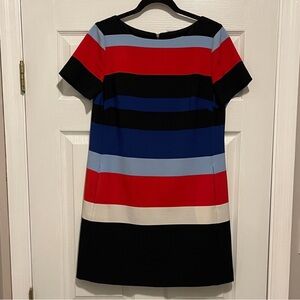 Tahari Black, Red, & Blue Shift Dress - Size 6P